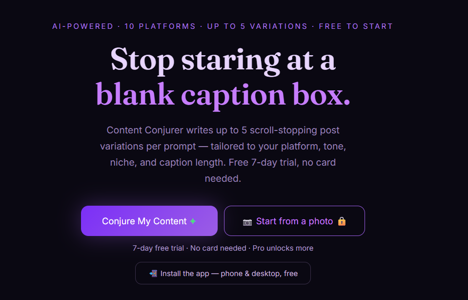 Never Run Out of Things to Post: How Content Conjurer Handles the Hard Part